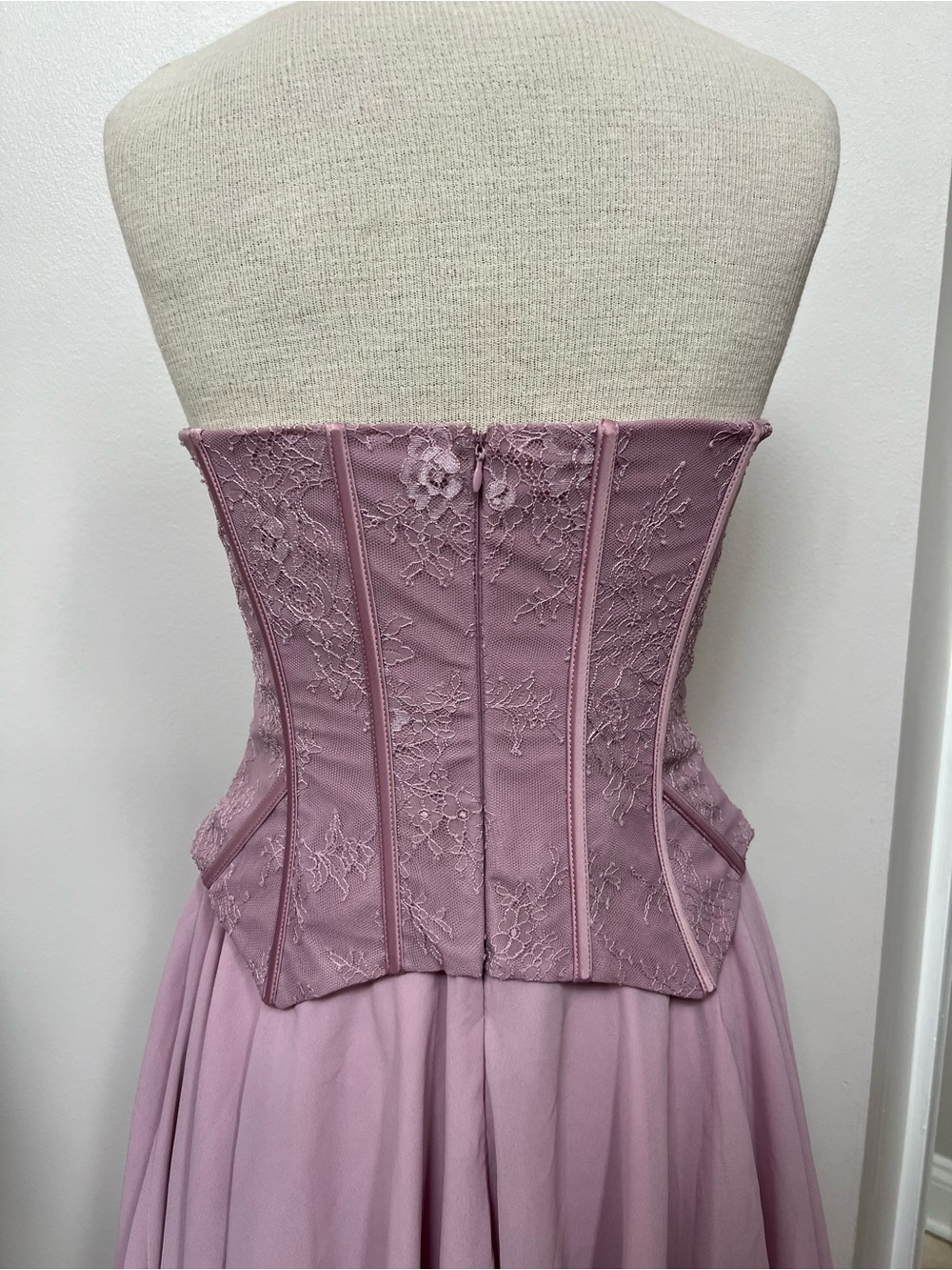 NWT Oh Polly Chloe Dusty Pink Lace Corset Mini Dress Size 8 - Picture 6 of 10